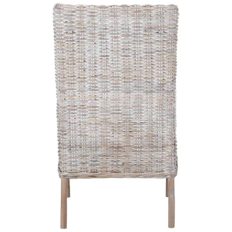 SAFAVIEH Winnifred Coastal Rattan Accent Chair with Cushion - 18.5 W x 22.8 L x 38.2 H - 19Wx23Dx38H