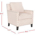 SAFAVIEH Kylee Peach Pink/ White Polyester Fabric Club Chair - 28.5 x 31.9 x 38.2 - 29Wx32Dx38H