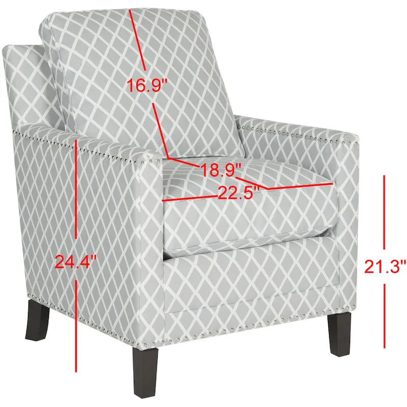 SAFAVIEH Kylee Peach Pink/ White Polyester Fabric Club Chair - 28.5 x 31.9 x 38.2 - 29Wx32Dx38H