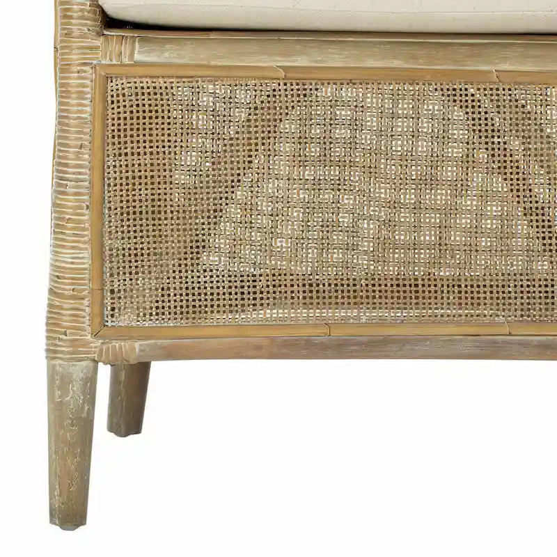 SAFAVIEH Basilina Rattan Arm Chair Washed - 31.5 x 29.9 x 25.6 - 30Wx26Dx32H