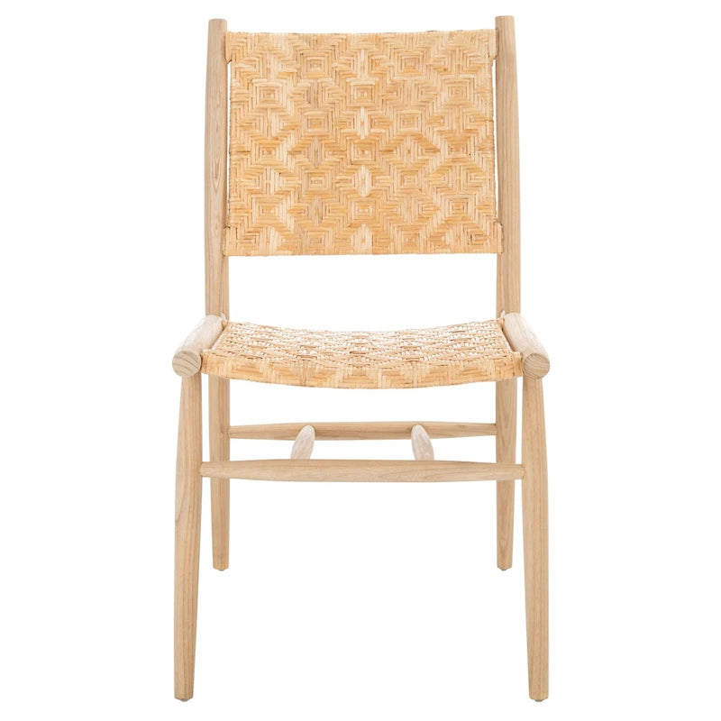 Chaise de salle à manger côtière en rotin Nadine de SAFAVIEH (Lot de 2) - 24,8 x 19,6 L x 15,7 H - 25Lx20Px35H