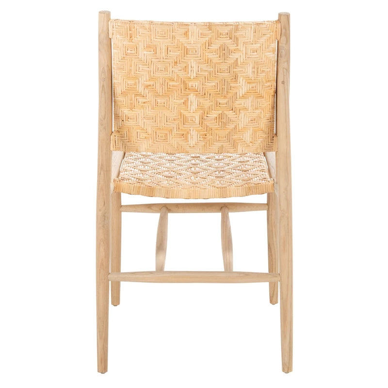 Chaise de salle à manger côtière en rotin Nadine de SAFAVIEH (Lot de 2) - 24,8 x 19,6 L x 15,7 H - 25Lx20Px35H