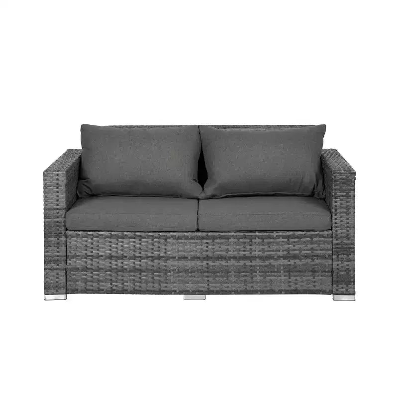WestinTrends 4-Piece Modern Patio Conversation Sofa Set with Cushions, Gray/Gray