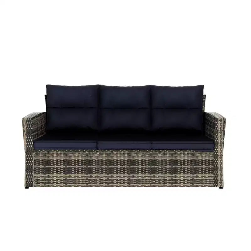 WestinTrends 6-Piece PE Rattan Wicker Outdoor Patio Conversation Sofa Set