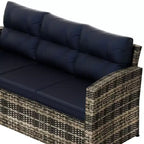 WestinTrends 6-Piece PE Rattan Wicker Outdoor Patio Conversation Sofa Set