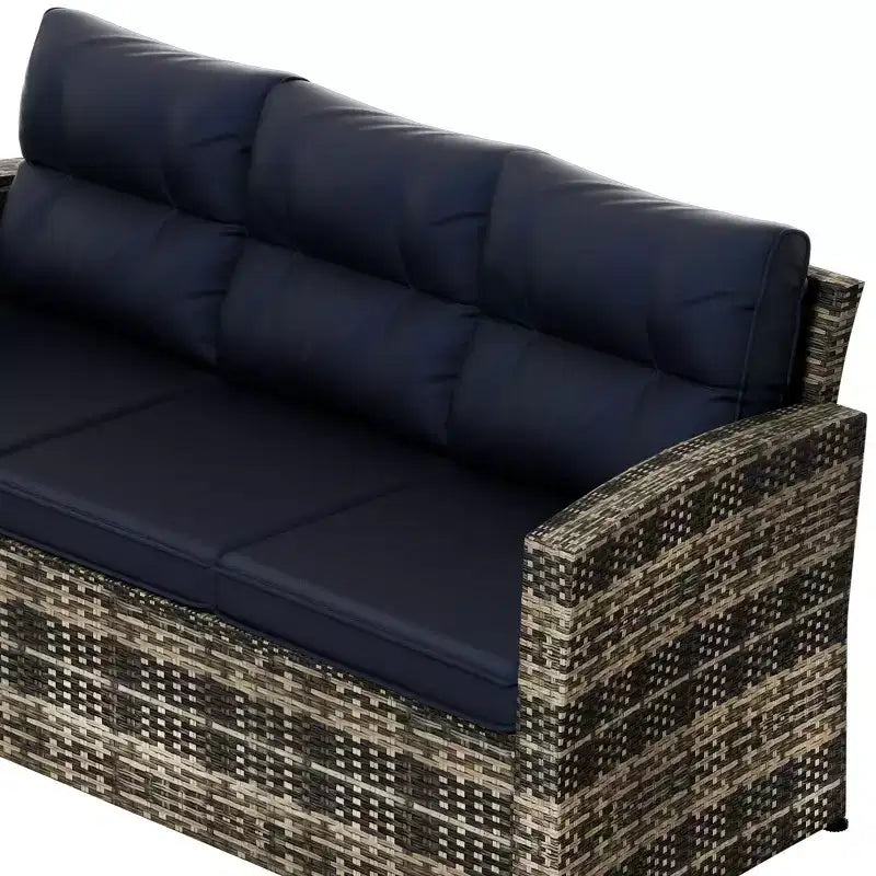 WestinTrends 6-Piece PE Rattan Wicker Outdoor Patio Conversation Sofa Set