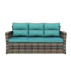 WestinTrends 6-Piece PE Rattan Wicker Outdoor Patio Conversation Sofa Set