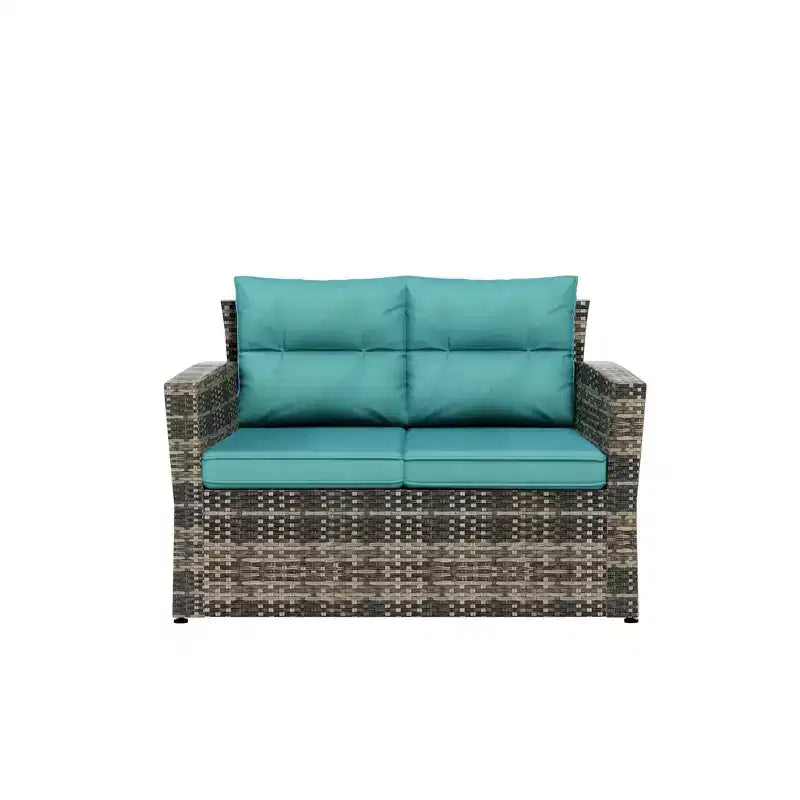 WestinTrends 6-Piece PE Rattan Wicker Outdoor Patio Conversation Sofa Set