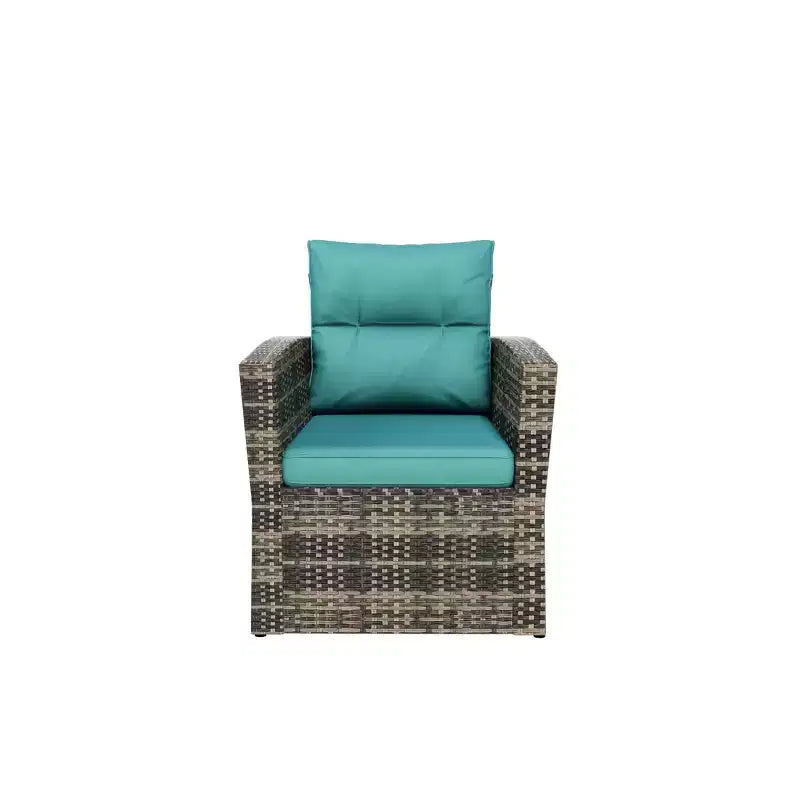 WestinTrends 6-Piece PE Rattan Wicker Outdoor Patio Conversation Sofa Set