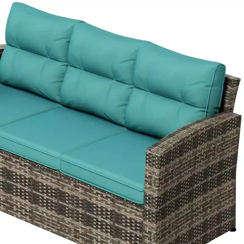WestinTrends 6-Piece PE Rattan Wicker Outdoor Patio Conversation Sofa Set