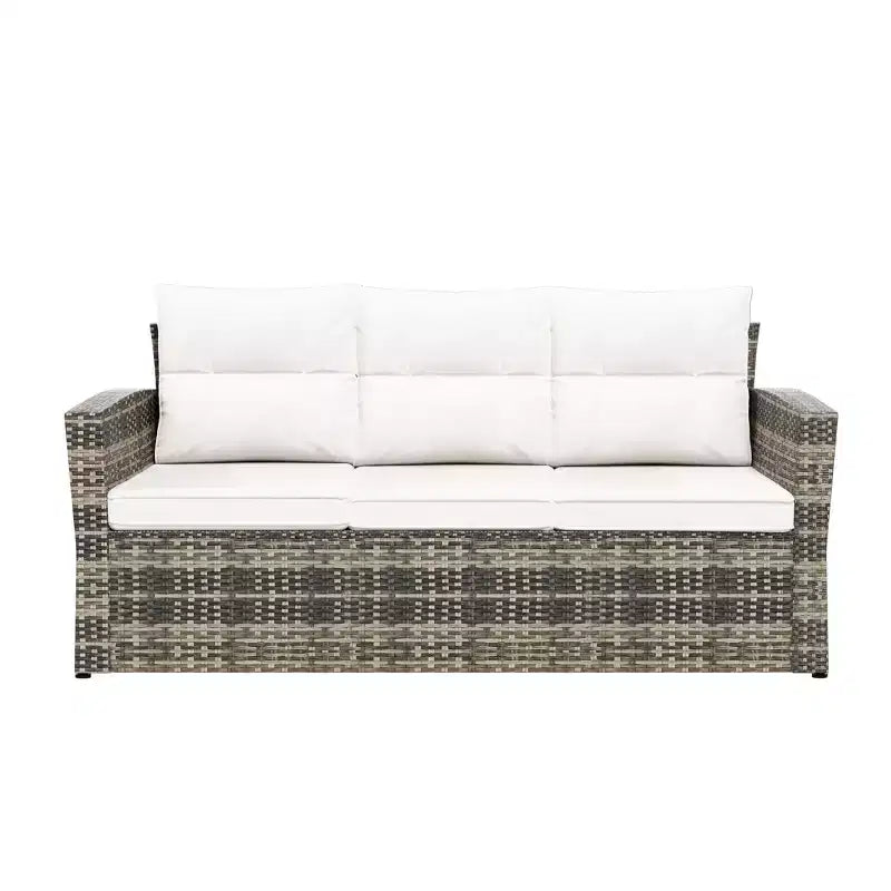 WestinTrends 6-Piece PE Rattan Wicker Outdoor Patio Conversation Sofa Set