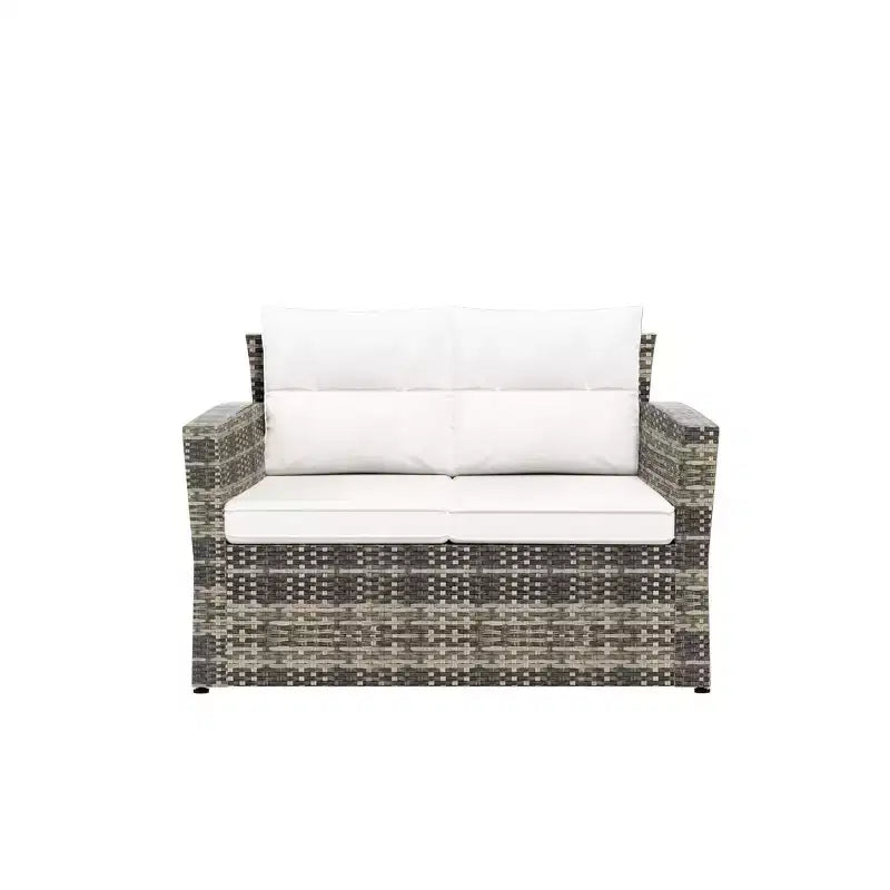 WestinTrends 6-Piece PE Rattan Wicker Outdoor Patio Conversation Sofa Set