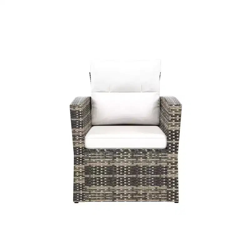 WestinTrends 6-Piece PE Rattan Wicker Outdoor Patio Conversation Sofa Set