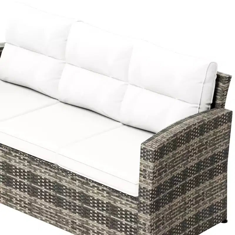 WestinTrends 6-Piece PE Rattan Wicker Outdoor Patio Conversation Sofa Set