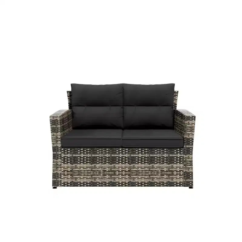 WestinTrends 6-Piece PE Rattan Wicker Outdoor Patio Conversation Sofa Set