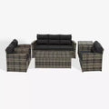 WestinTrends 6-Piece PE Rattan Wicker Outdoor Patio Conversation Sofa Set