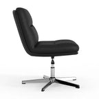 Chaise de bureau pivotante fixe sans accoudoirs Emma and Oliver Wide Mid-Back avec dossier/siège rembourrés, hauteur réglable et cadre robuste