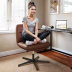 Chaise de bureau pivotante fixe sans accoudoirs Emma and Oliver Wide Mid-Back avec dossier/siège rembourrés, hauteur réglable et cadre robuste