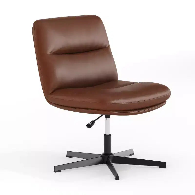 Chaise de bureau pivotante fixe sans accoudoirs Emma and Oliver Wide Mid-Back avec dossier/siège rembourrés, hauteur réglable et cadre robuste