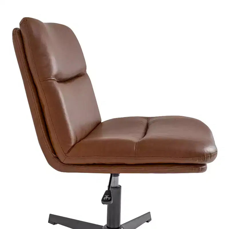 Chaise de bureau pivotante fixe sans accoudoirs Emma and Oliver Wide Mid-Back avec dossier/siège rembourrés, hauteur réglable et cadre robuste