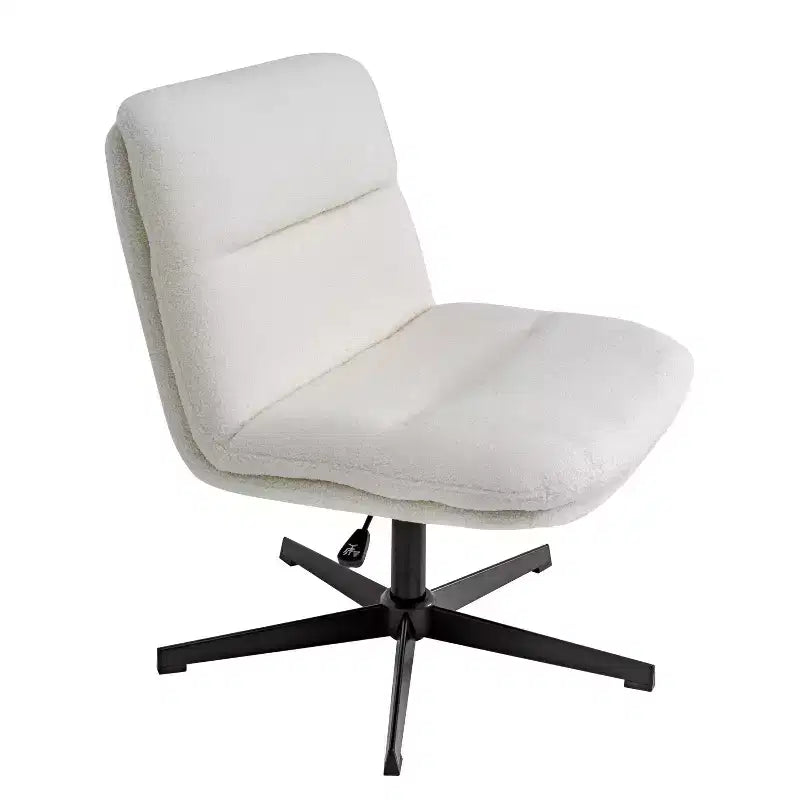 Chaise de bureau pivotante fixe sans accoudoirs Emma and Oliver Wide Mid-Back avec dossier/siège rembourrés, hauteur réglable et cadre robuste