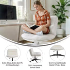 Chaise de bureau pivotante fixe sans accoudoirs Emma and Oliver Wide Mid-Back avec dossier/siège rembourrés, hauteur réglable et cadre robuste