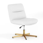 Chaise de bureau pivotante fixe sans accoudoirs Emma and Oliver Wide Mid-Back avec dossier/siège rembourrés, hauteur réglable et cadre robuste