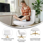 Chaise de bureau pivotante fixe sans accoudoirs Emma and Oliver Wide Mid-Back avec dossier/siège rembourrés, hauteur réglable et cadre robuste