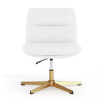 Chaise de bureau pivotante fixe sans accoudoirs Emma and Oliver Wide Mid-Back avec dossier/siège rembourrés, hauteur réglable et cadre robuste