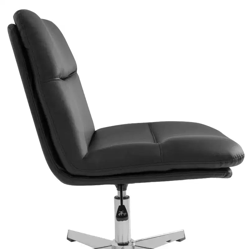 Chaise de bureau pivotante fixe sans accoudoirs Emma and Oliver Wide Mid-Back avec dossier/siège rembourrés, hauteur réglable et cadre robuste