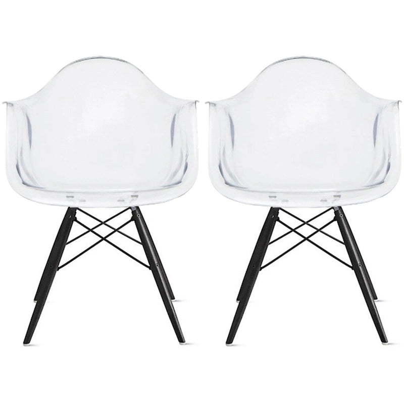 Chaise de salle à manger Eiffel avec coque moulée (lot de 2)