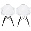 Chaise de salle à manger Eiffel avec coque moulée (lot de 2)