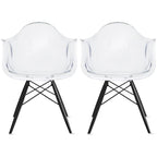 Chaise de salle à manger Eiffel avec coque moulée (lot de 2)