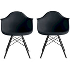 Chaise de salle à manger Eiffel avec coque moulée (lot de 2)