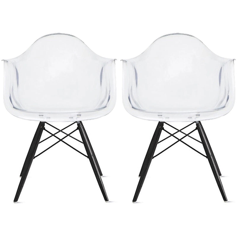 Chaise de salle à manger Eiffel avec coque moulée (lot de 2)