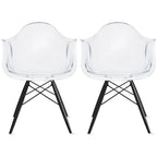 Chaise de salle à manger Eiffel avec coque moulée (lot de 2)