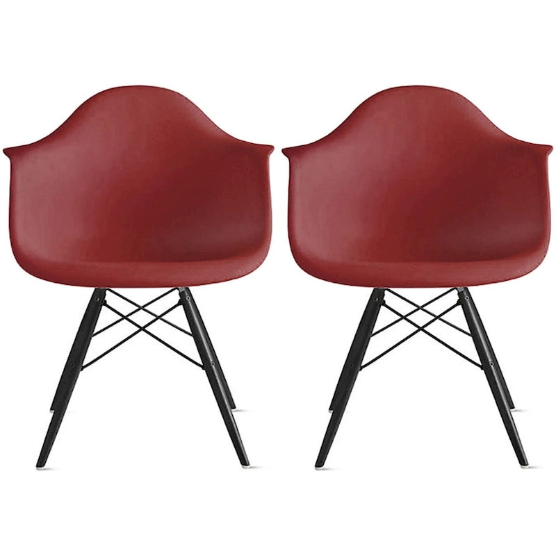Chaise de salle à manger Eiffel avec coque moulée (lot de 2)