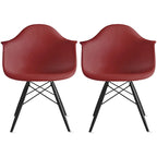 Chaise de salle à manger Eiffel avec coque moulée (lot de 2)