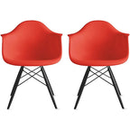 Chaise de salle à manger Eiffel avec coque moulée (lot de 2)