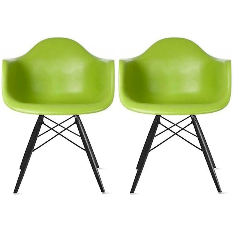 Chaise de salle à manger Eiffel avec coque moulée (lot de 2)