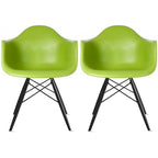 Chaise de salle à manger Eiffel avec coque moulée (lot de 2)