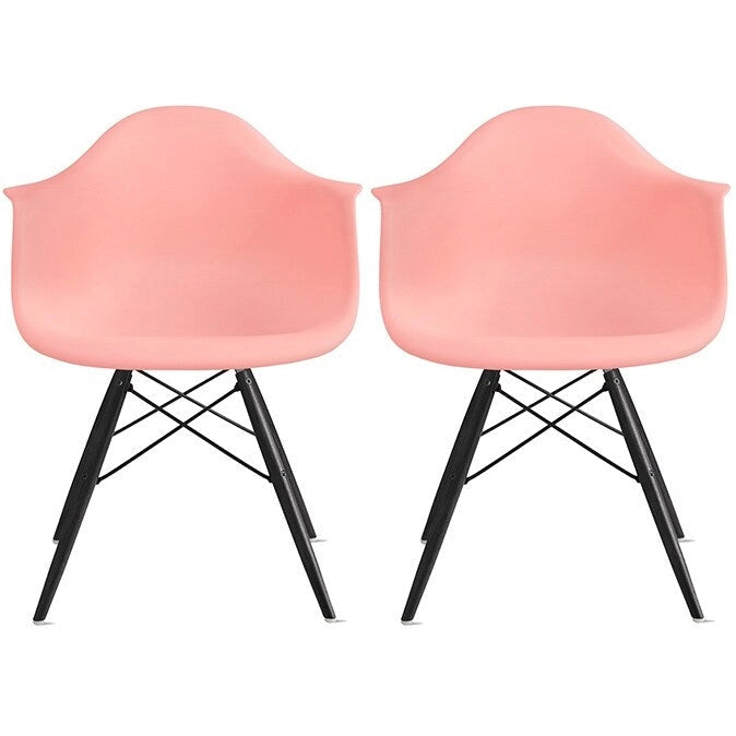 Chaise de salle à manger Eiffel avec coque moulée (lot de 2)