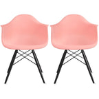 Chaise de salle à manger Eiffel avec coque moulée (lot de 2)