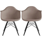 Chaise de salle à manger Eiffel avec coque moulée (lot de 2)