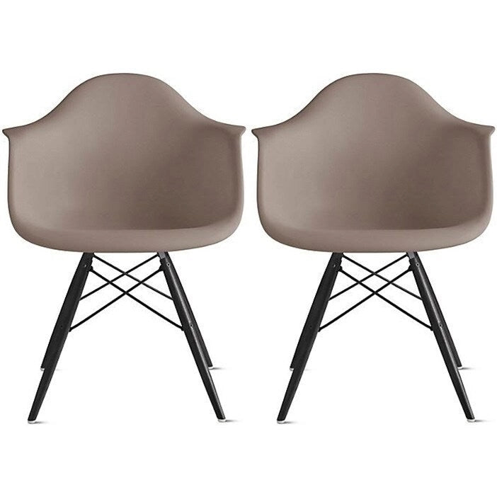 Chaise de salle à manger Eiffel avec coque moulée (lot de 2)