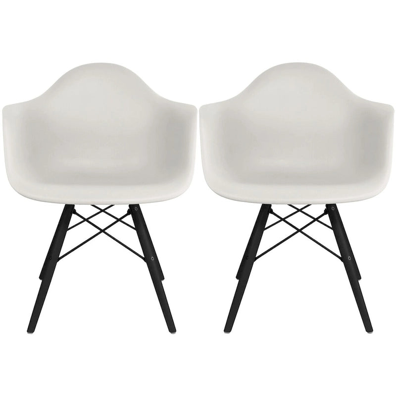 Chaise de salle à manger Eiffel avec coque moulée (lot de 2)