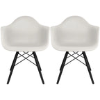 Chaise de salle à manger Eiffel avec coque moulée (lot de 2)
