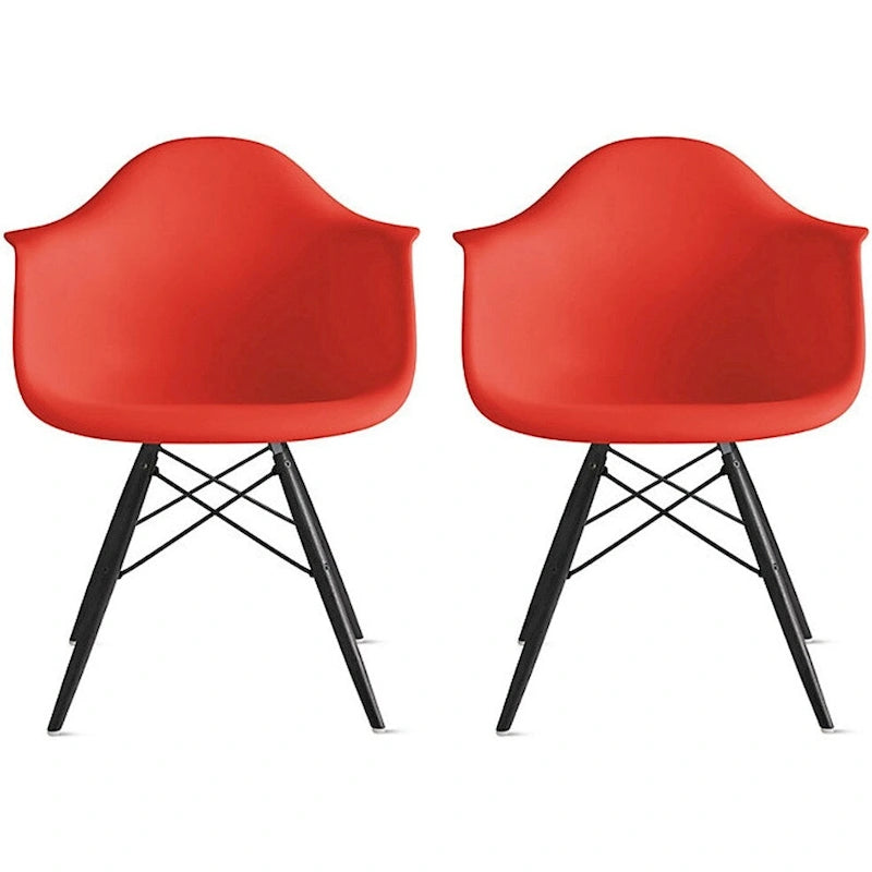 Chaise de salle à manger Eiffel avec coque moulée (lot de 2)