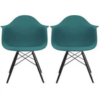 Chaise de salle à manger Eiffel avec coque moulée (lot de 2)