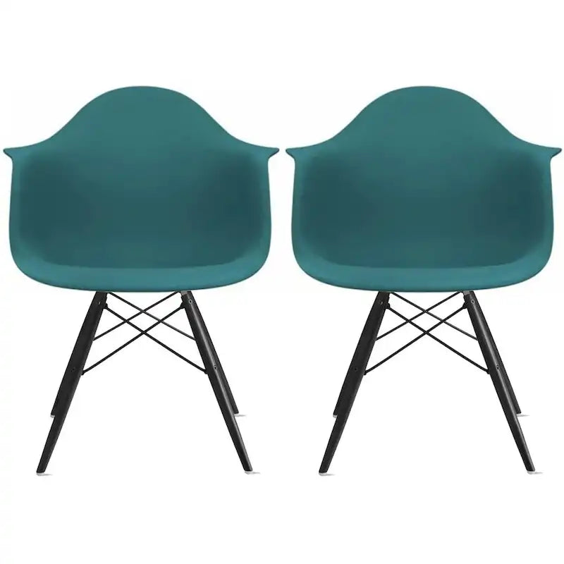 Chaise de salle à manger Eiffel avec coque moulée (lot de 2)
